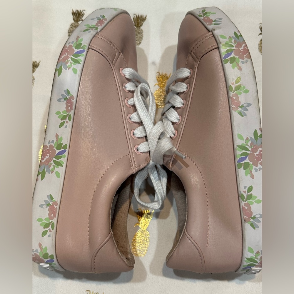 NAUTICA Dusty pink faux leather lace up sneakers Calera 4, Ladies Sz 7.5. EUC